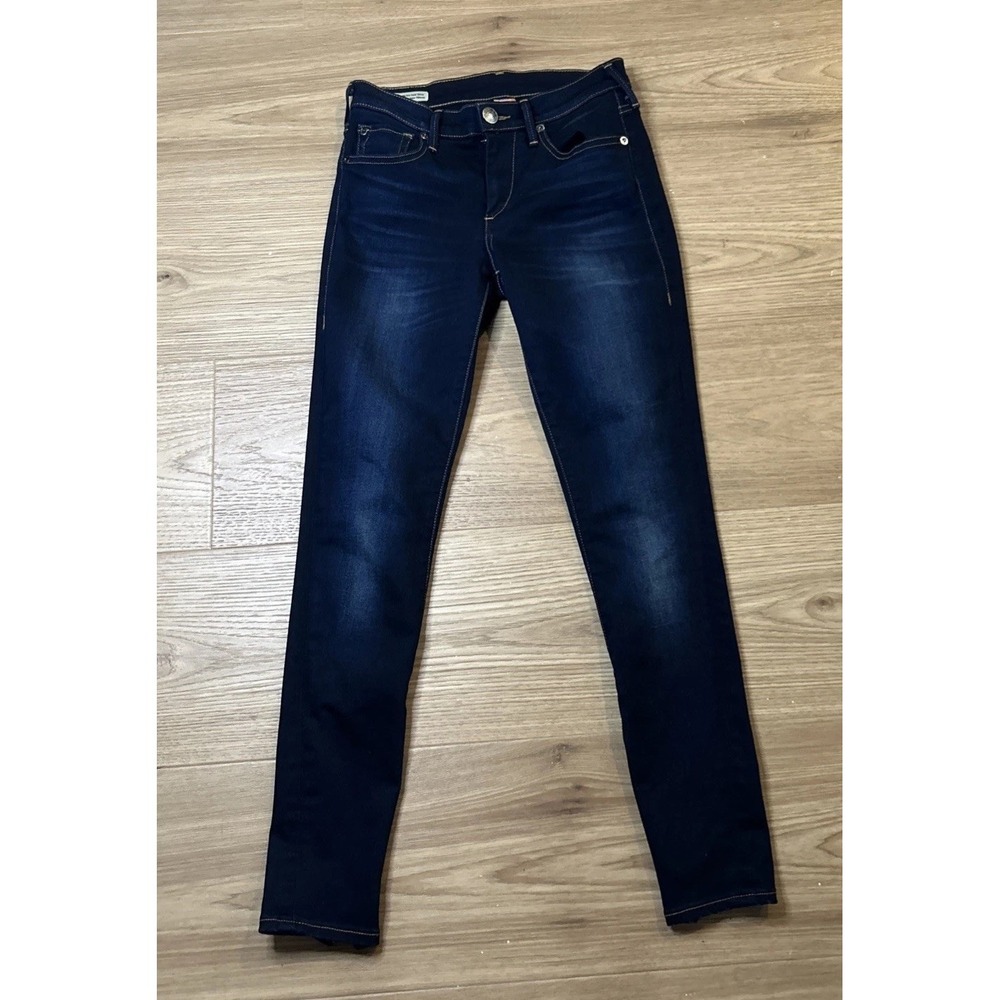 True Religion Women's Dark Halle Mid Rise Supper Skinny Size 26 Jeans‎